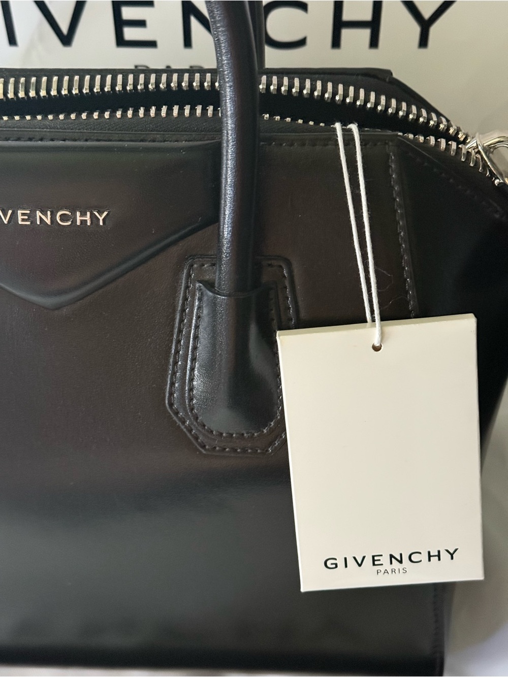 Givenchy Black Leather Satchel with Detachable Strap - Picture 6 of 12